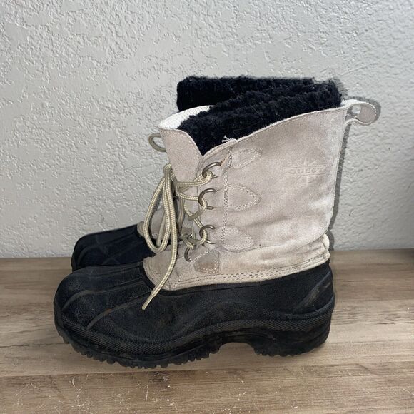 Quest Wos Pac-Fog Womans Thinsulate Fawn Snow Beige  Black Boots Shoes Size US 8 - Picture 1 of 8